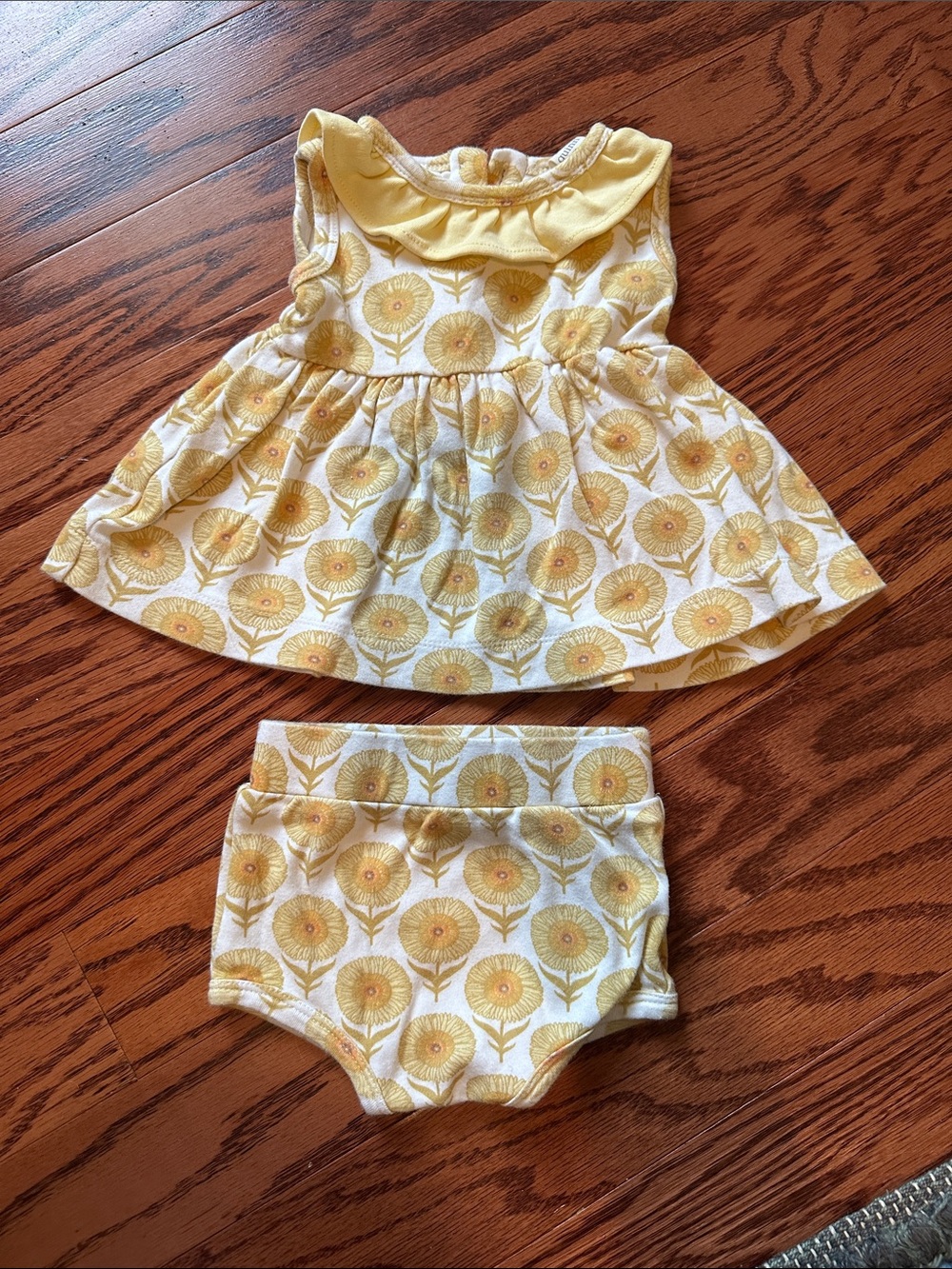 Kate Quinn Yellow Floral Baby Dress & Bloomers Set